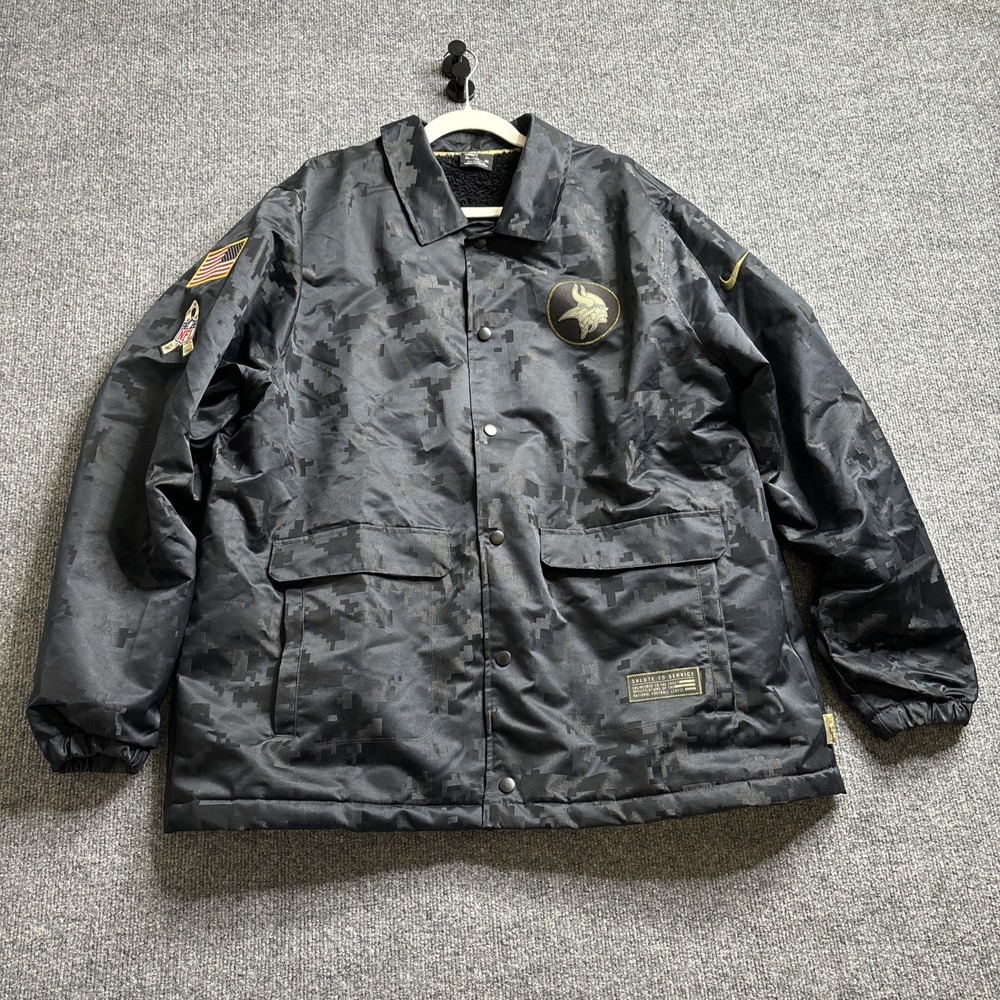 Nike Salute to Service Jacket Men's XXL‎ Minnesota Vikings NFL Black Fleece